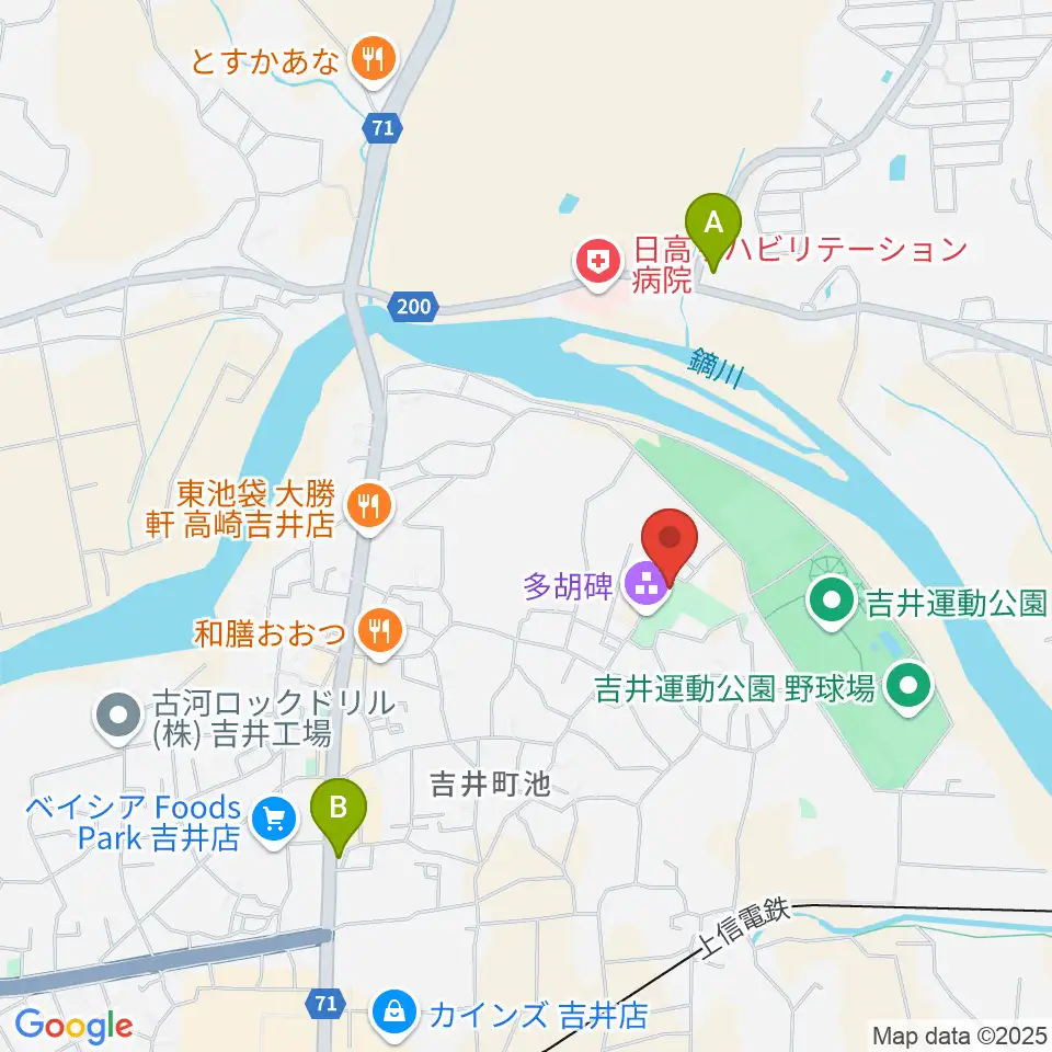 多胡碑記念館周辺のコンビニエンスストア一覧地図