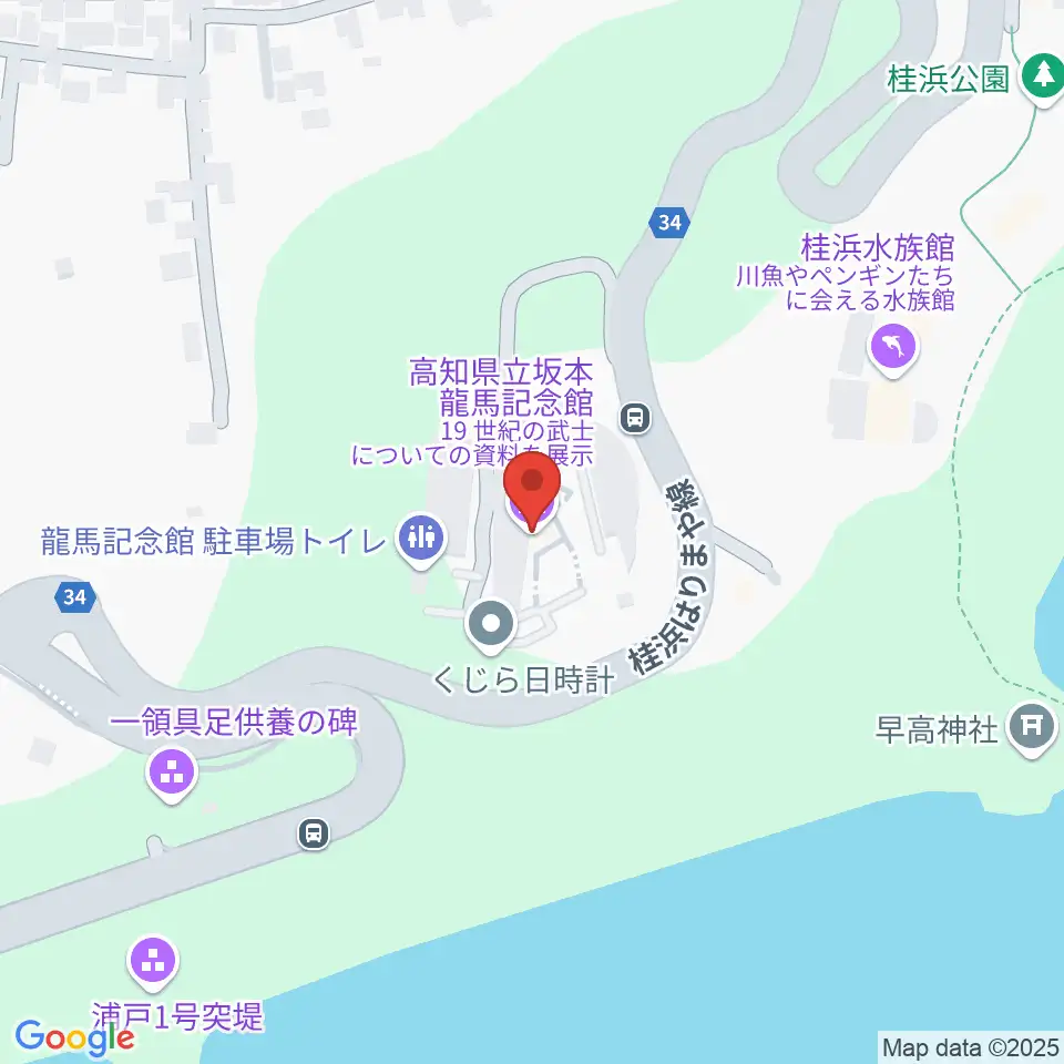 高知県立坂本龍馬記念館周辺のコンビニエンスストア一覧地図