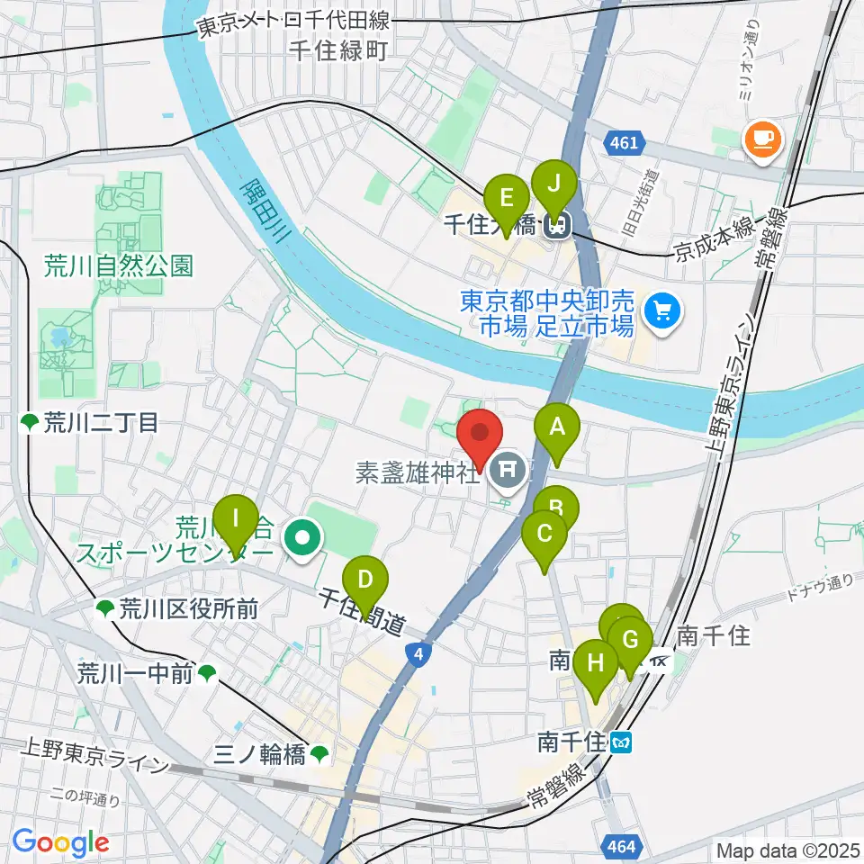 荒川ふるさと文化館周辺のコンビニエンスストア一覧地図