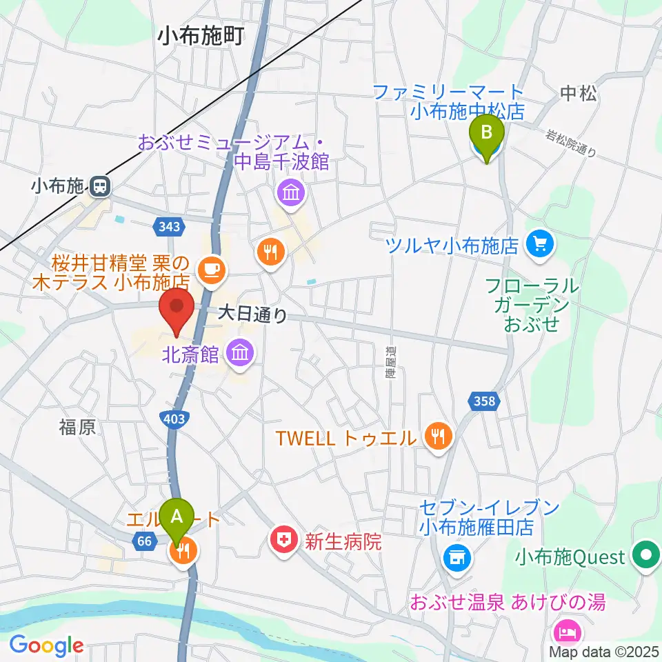 日本のあかり博物館周辺のコンビニエンスストア一覧地図