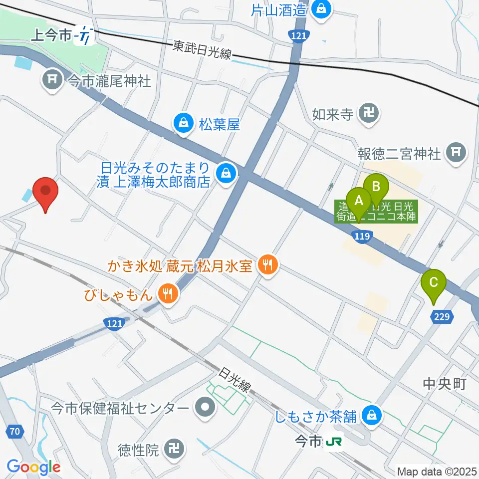 日光市歴史民俗資料館・二宮尊徳記念館周辺のコンビニエンスストア一覧地図