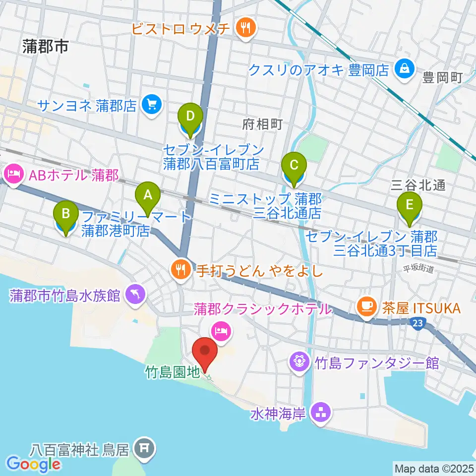 海辺の文学記念館周辺のコンビニエンスストア一覧地図