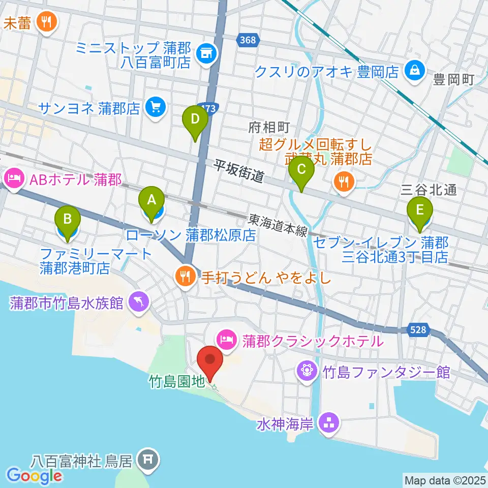 海辺の文学記念館周辺のコンビニエンスストア一覧地図