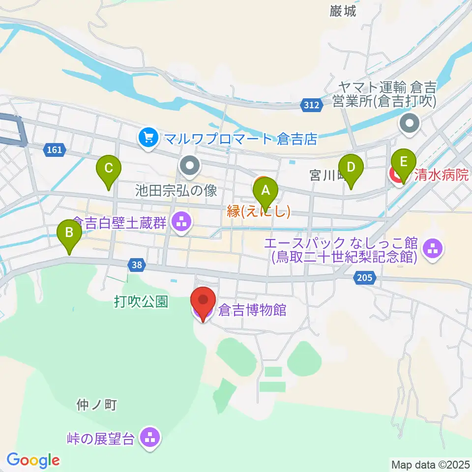 倉吉博物館周辺のコンビニエンスストア一覧地図