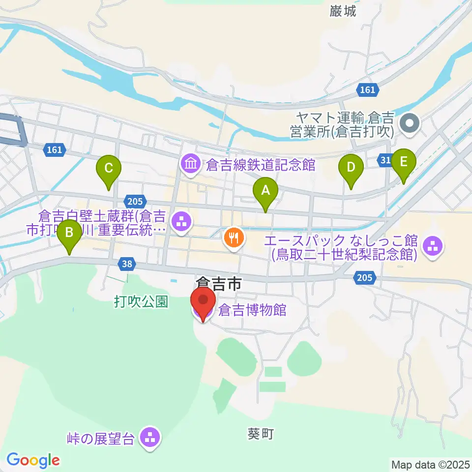 倉吉博物館周辺のコンビニエンスストア一覧地図