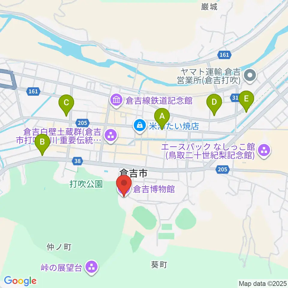 倉吉博物館周辺のコンビニエンスストア一覧地図