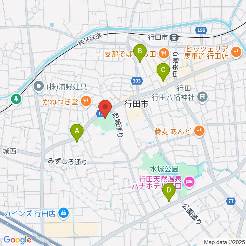 行田市郷土博物館周辺のコンビニエンスストア一覧地図
