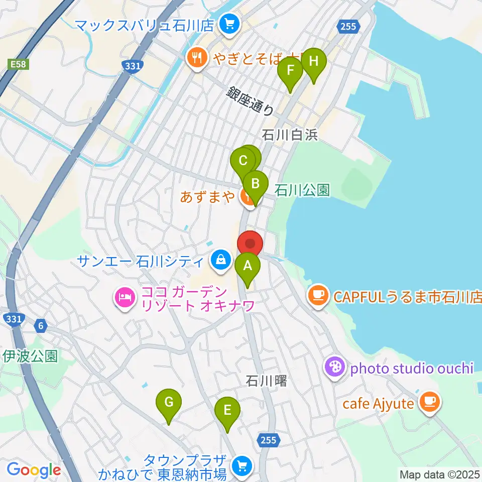 うるま市立石川歴史民俗資料館周辺のコンビニエンスストア一覧地図