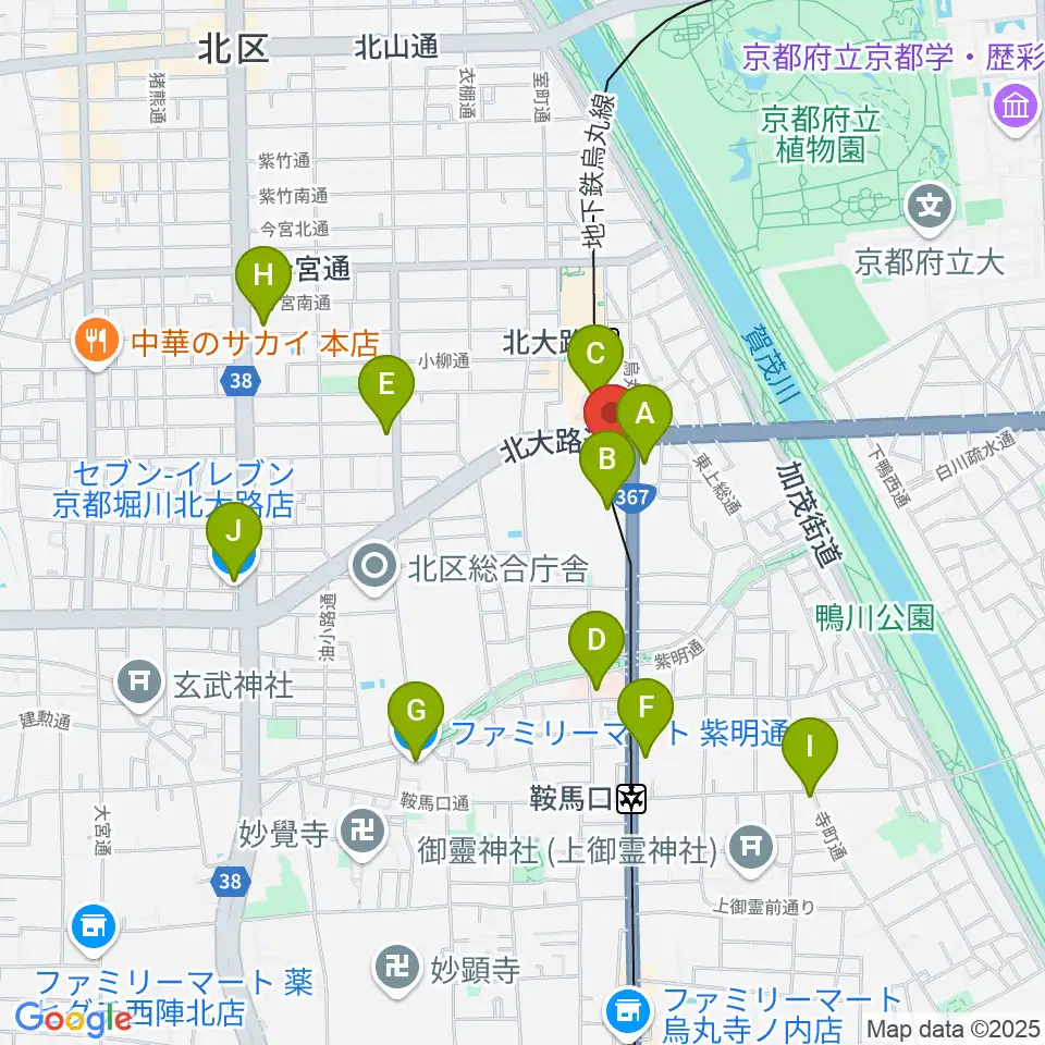 大谷大学博物館周辺のコンビニエンスストア一覧地図