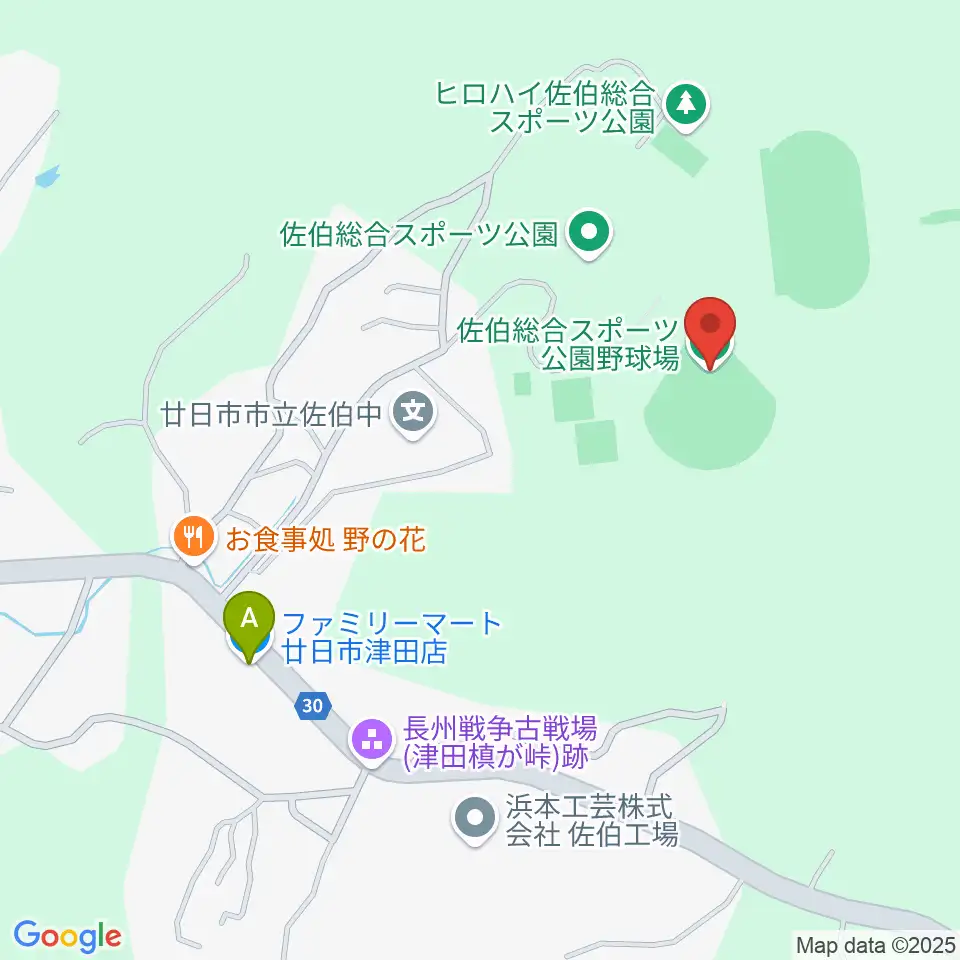 HIROHAI佐伯総合スポーツ公園野球場周辺のコンビニエンスストア一覧地図