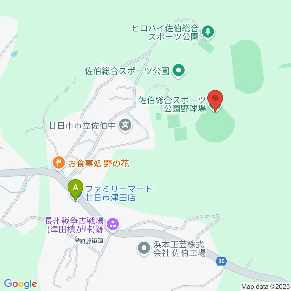HIROHAI佐伯総合スポーツ公園野球場周辺のコンビニエンスストア一覧地図