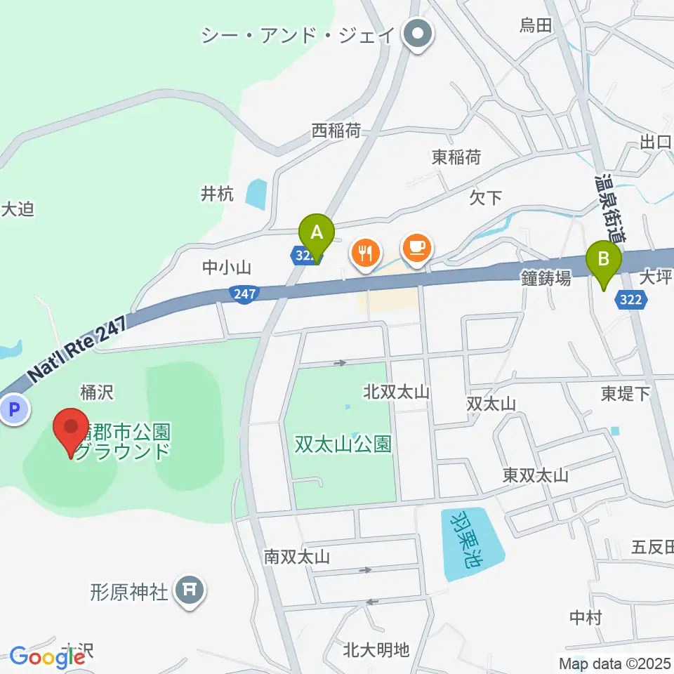 蒲郡市公園グラウンド野球場周辺のコンビニエンスストア一覧地図