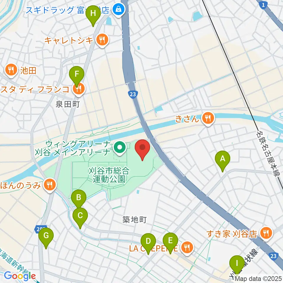 ウェーブスタジアム刈谷周辺のコンビニエンスストア一覧地図
