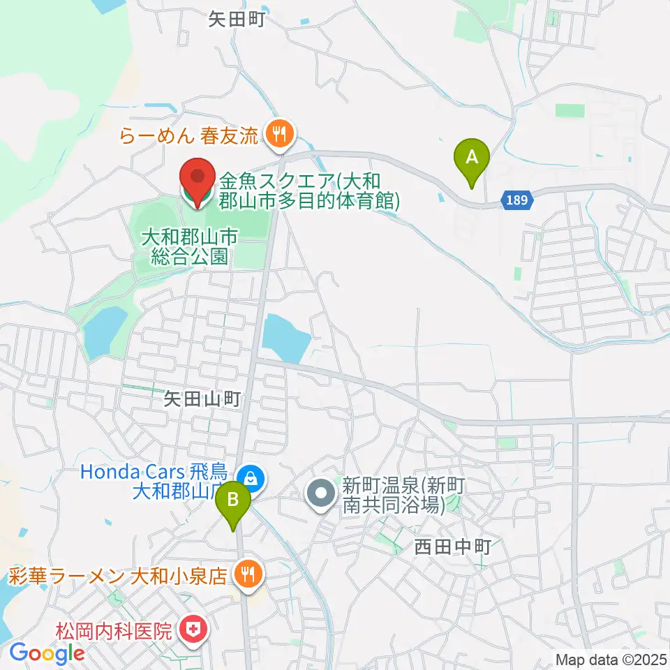 大和郡山市多目的体育館 金魚スクエア周辺のコンビニエンスストア一覧地図