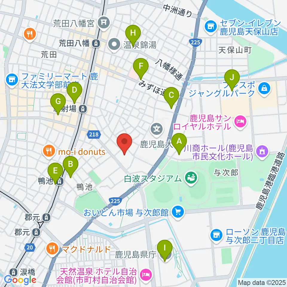 鹿児島県総合体育センター体育館周辺のコンビニエンスストア一覧地図