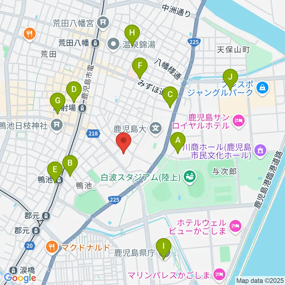 鹿児島県総合体育センター体育館周辺のコンビニエンスストア一覧地図