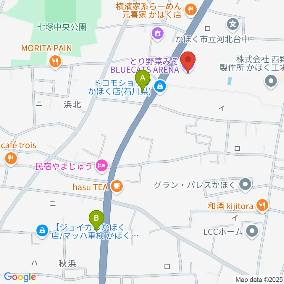 とり野菜みそ BLUECATS ARENA周辺のコンビニエンスストア一覧地図