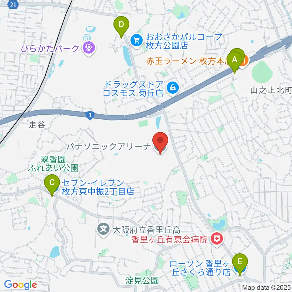 パナソニックアリーナ周辺のコンビニエンスストア一覧地図