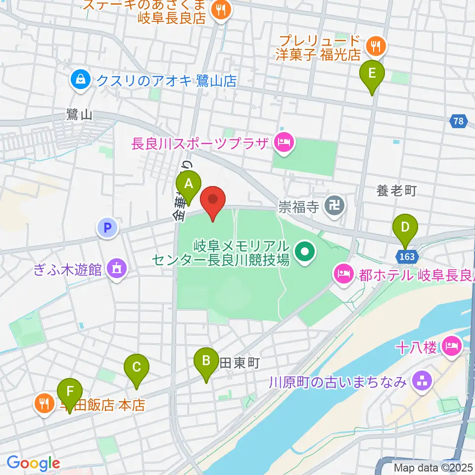 岐阜メモリアルセンターふれ愛ドーム周辺のコンビニエンスストア一覧地図