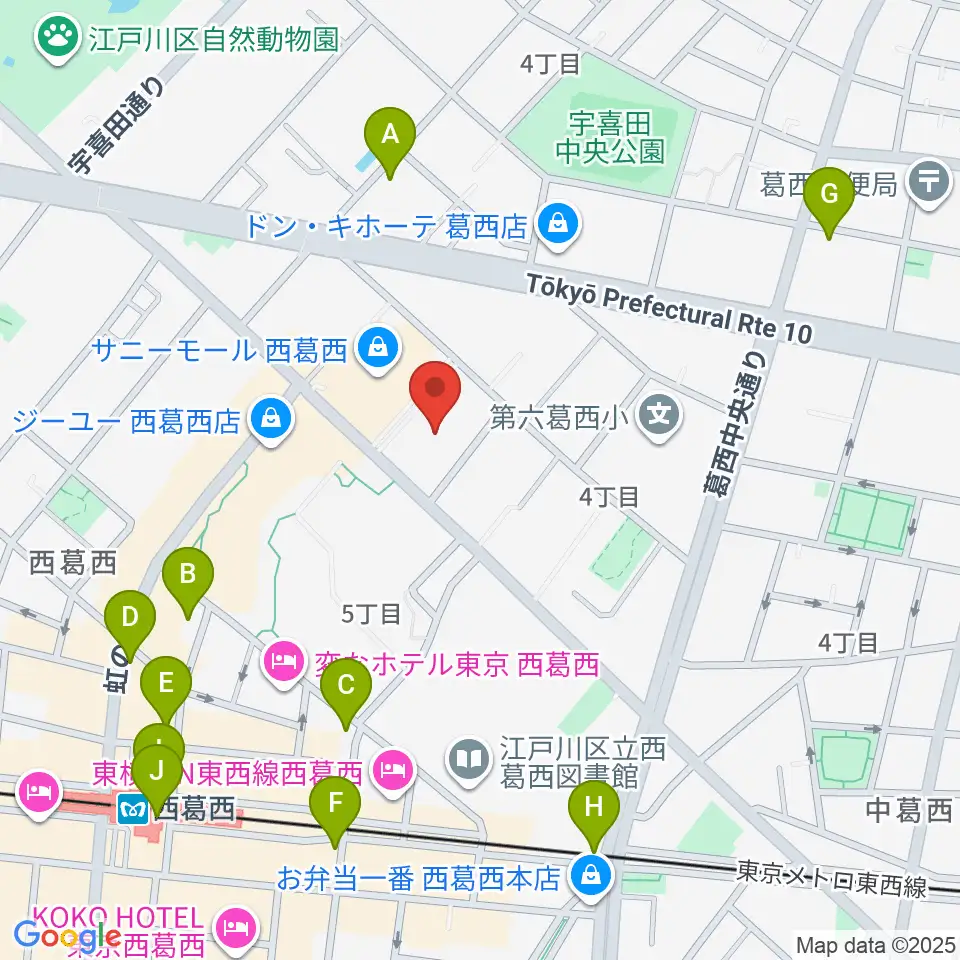 江戸川区スポーツセンター周辺のコンビニエンスストア一覧地図