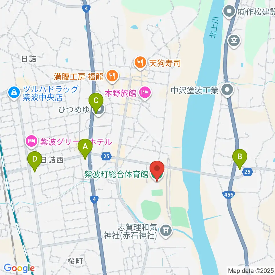 紫波町総合体育館周辺のコンビニエンスストア一覧地図