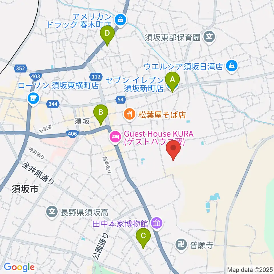須坂市市民体育館周辺のコンビニエンスストア一覧地図