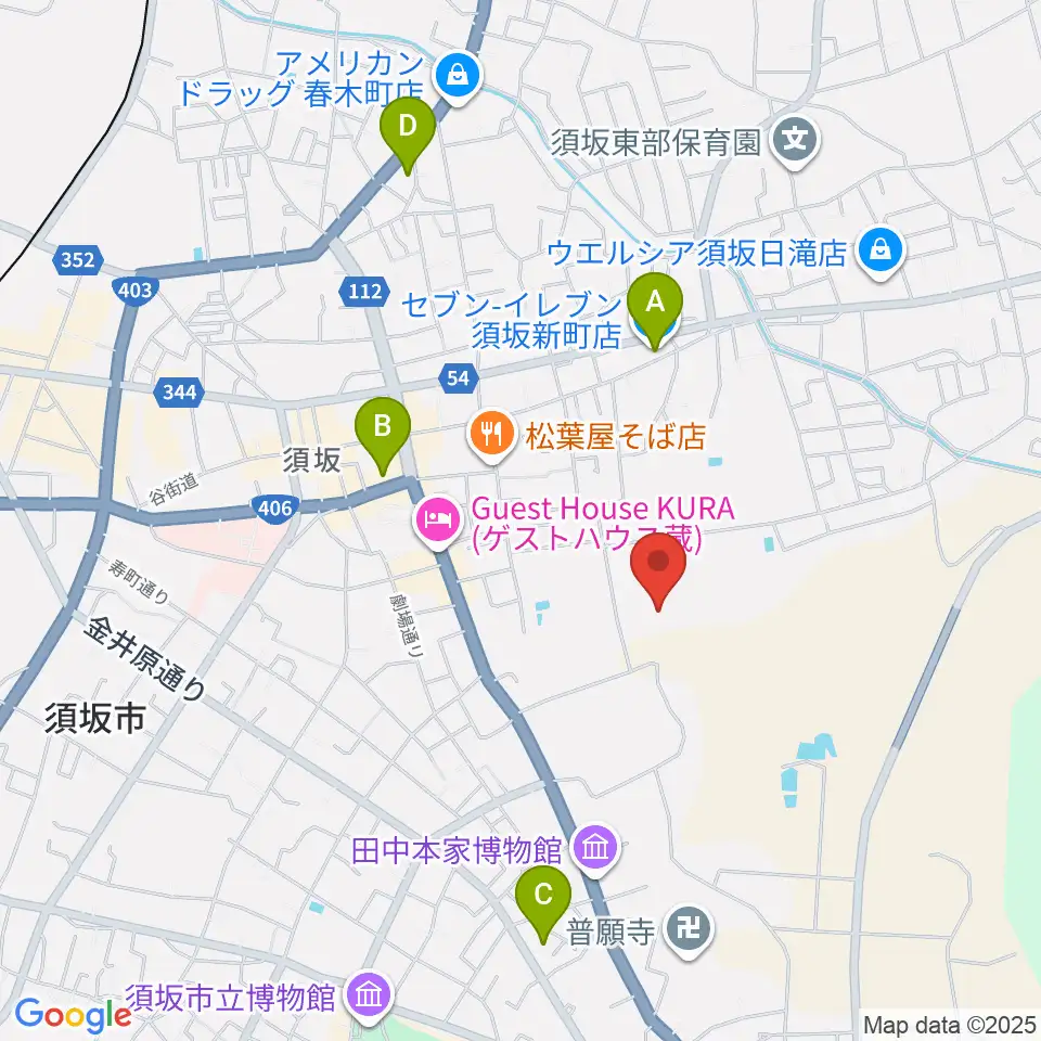 須坂市市民体育館周辺のコンビニエンスストア一覧地図