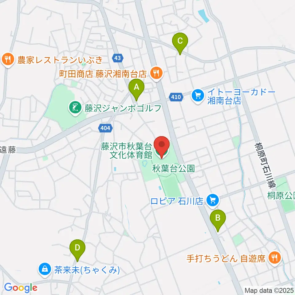 藤沢市秋葉台文化体育館周辺のコンビニエンスストア一覧地図