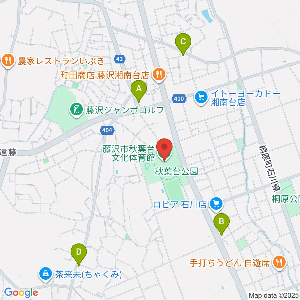 藤沢市秋葉台文化体育館周辺のコンビニエンスストア一覧地図