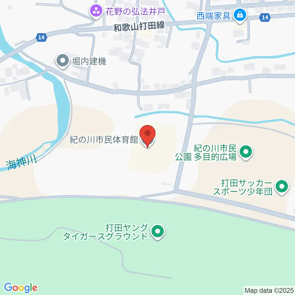 紀の川市民体育館周辺のコンビニエンスストア一覧地図