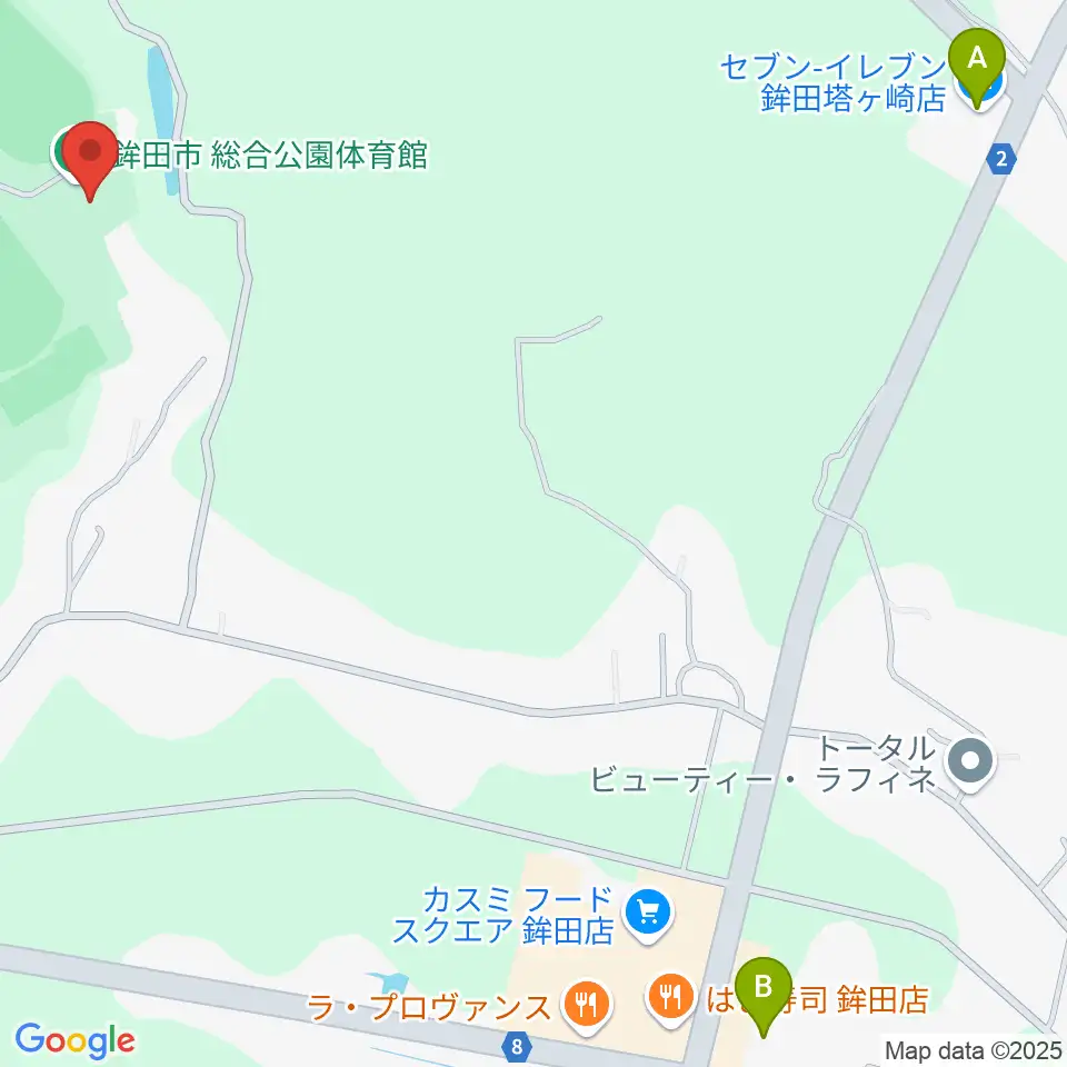 鉾田市総合公園体育館周辺のコンビニエンスストア一覧地図