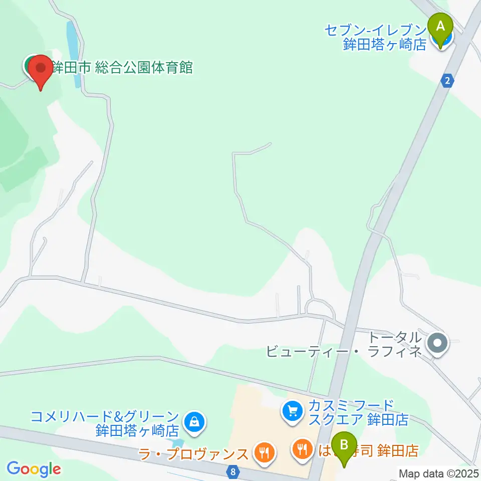 鉾田市総合公園体育館周辺のコンビニエンスストア一覧地図