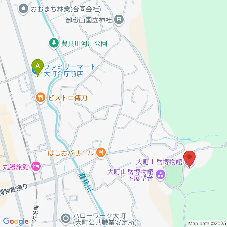 市立大町山岳博物館周辺のコンビニエンスストア一覧地図