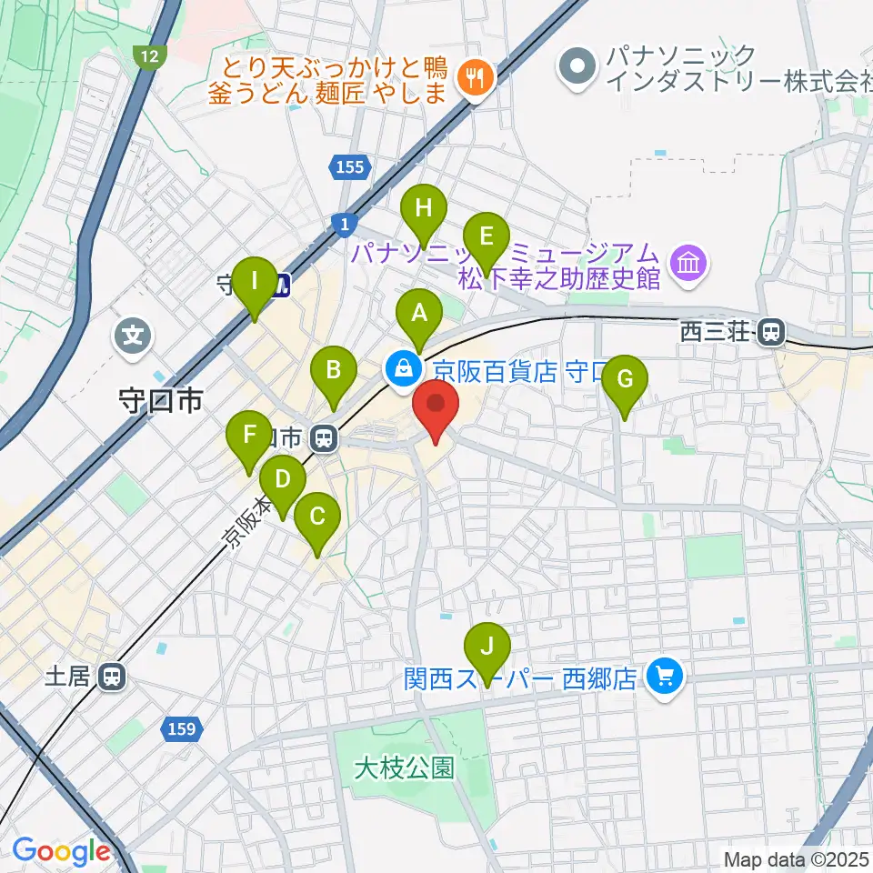 守口市民体育館周辺のコンビニエンスストア一覧地図