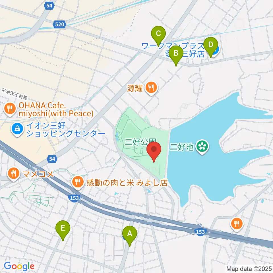三好公園総合体育館周辺のコンビニエンスストア一覧地図