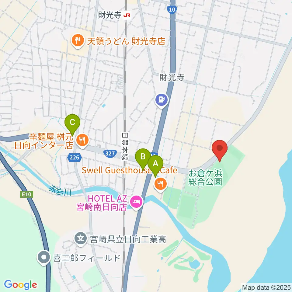 メディキットスタジアム周辺のコンビニエンスストア一覧地図