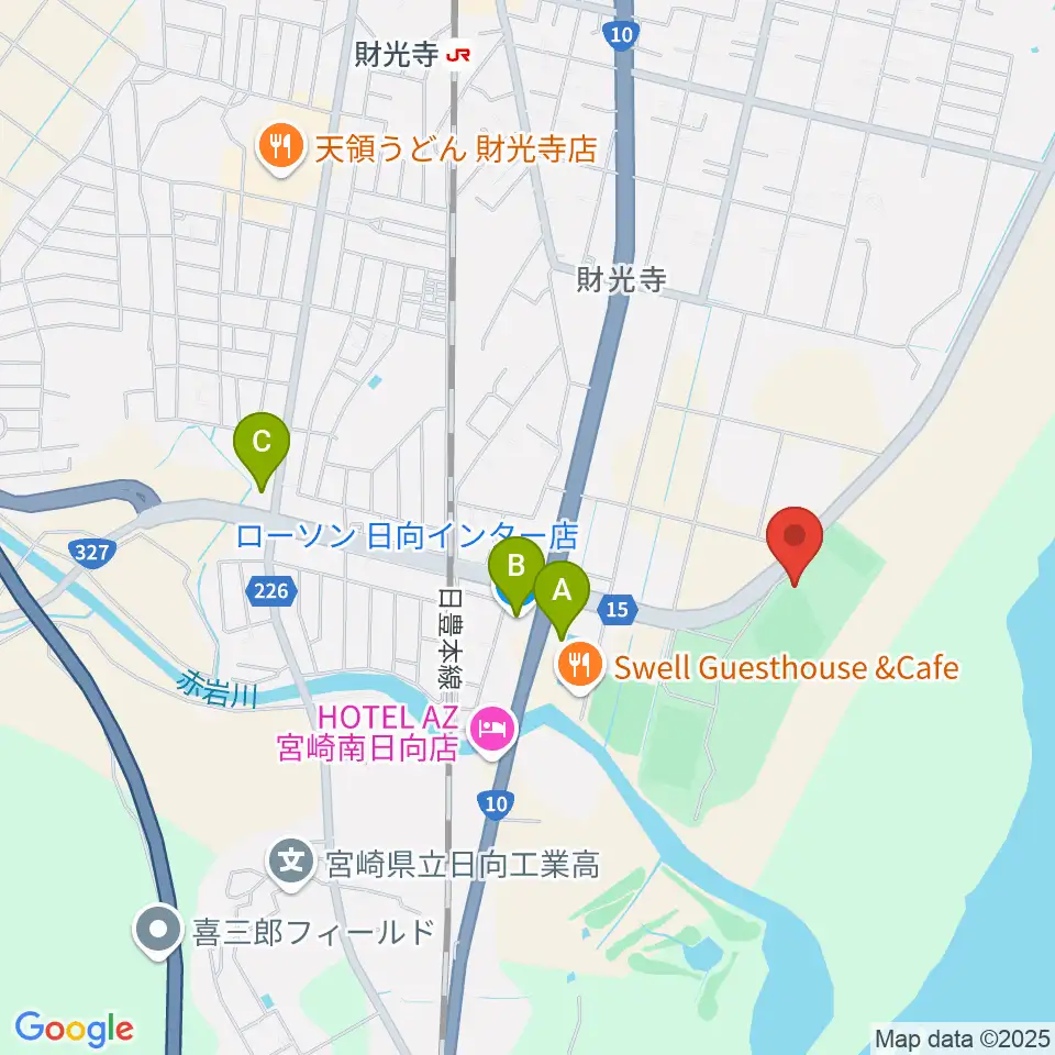 メディキットスタジアム周辺のコンビニエンスストア一覧地図