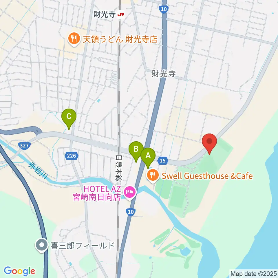 メディキットスタジアム周辺のコンビニエンスストア一覧地図