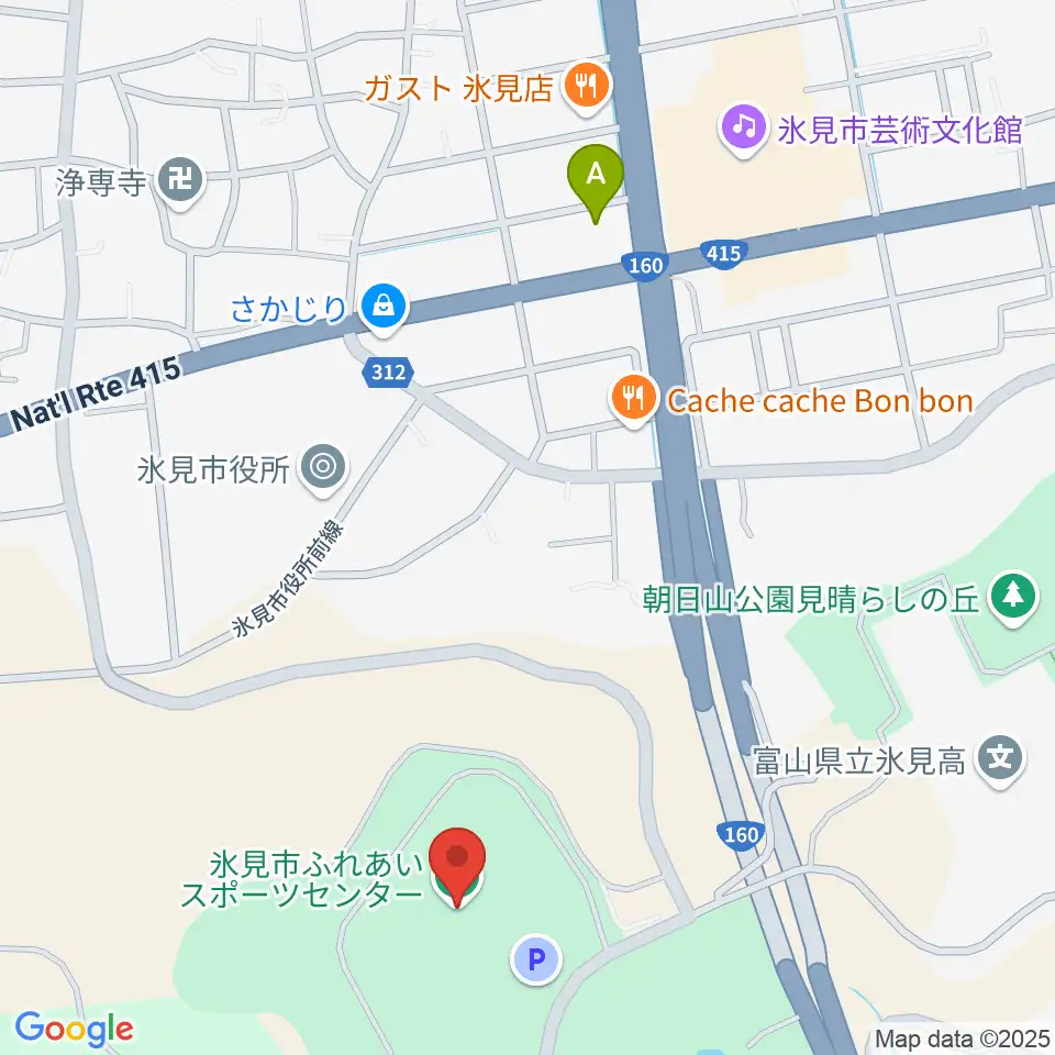 氷見市ふれあいスポーツセンター周辺のコンビニエンスストア一覧地図