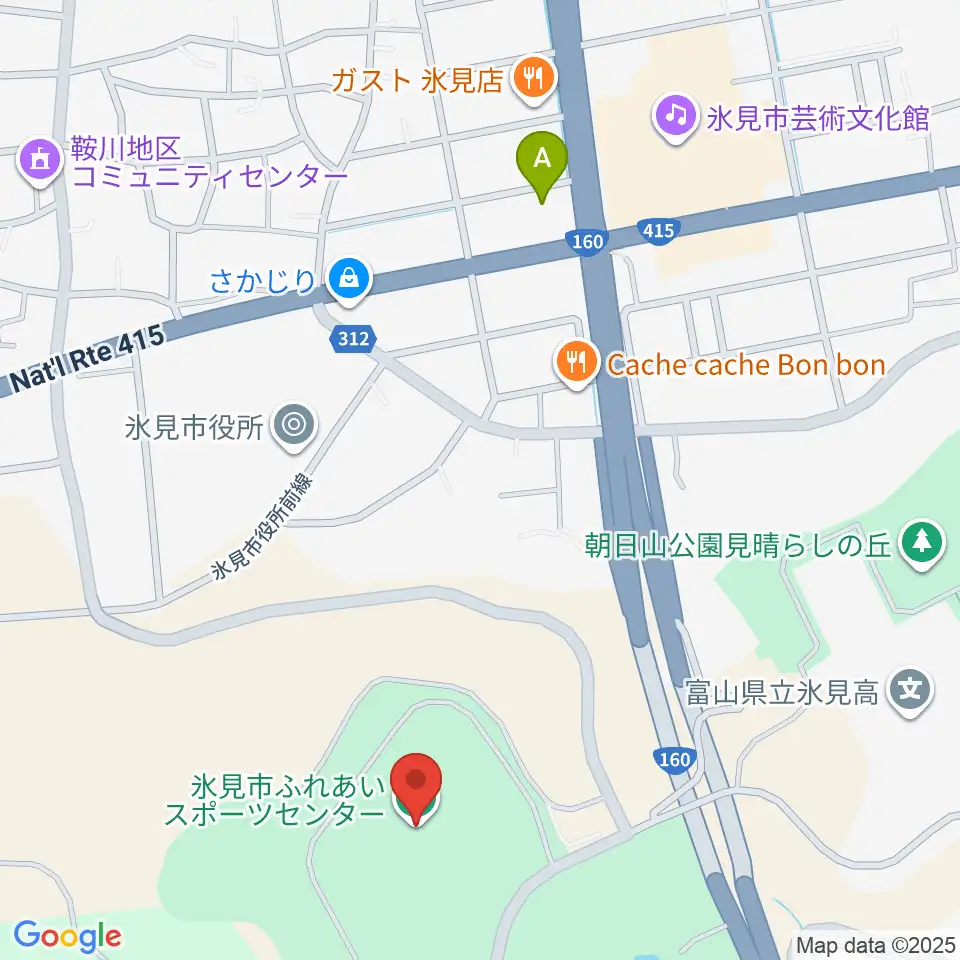 氷見市ふれあいスポーツセンター周辺のコンビニエンスストア一覧地図