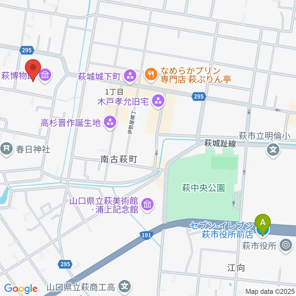 萩博物館周辺のコンビニエンスストア一覧地図