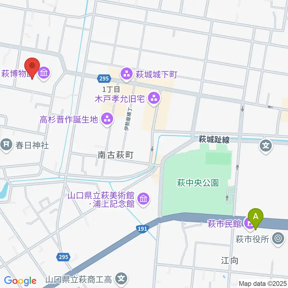 萩博物館周辺のコンビニエンスストア一覧地図