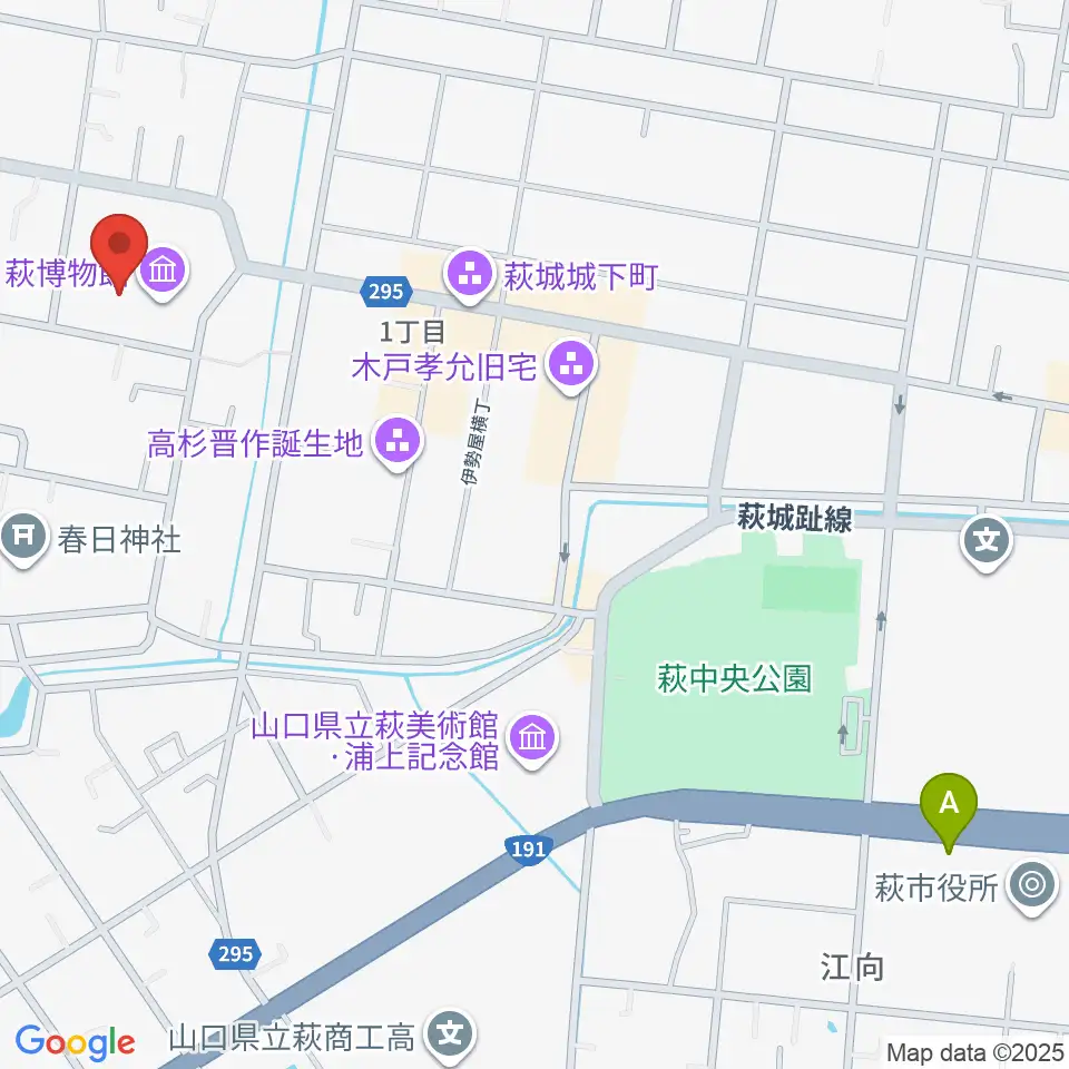 萩博物館周辺のコンビニエンスストア一覧地図