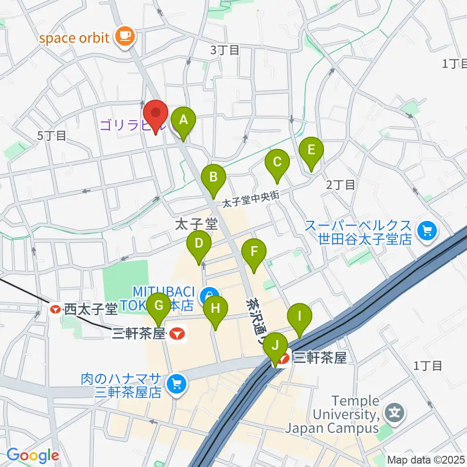 三軒茶屋クロスロードスタジオ周辺のコンビニエンスストア一覧地図