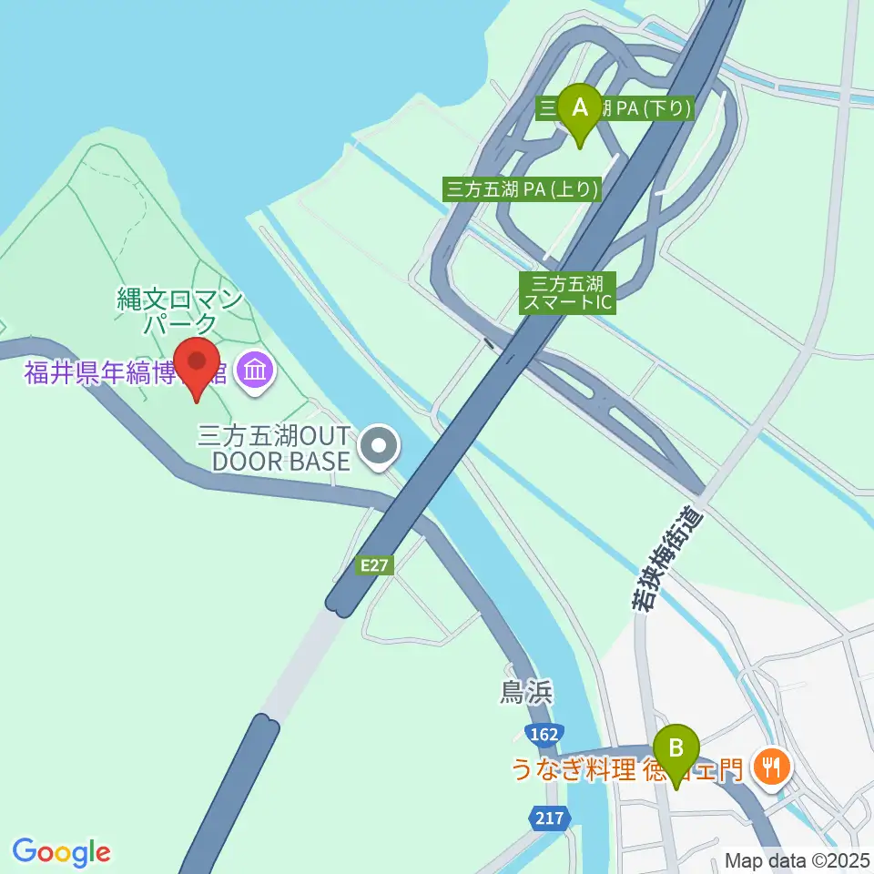 若狭三方縄文博物館周辺のコンビニエンスストア一覧地図