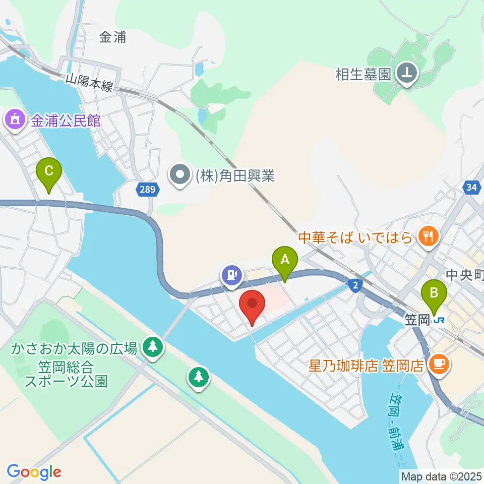 笠岡市立郷土館周辺のコンビニエンスストア一覧地図