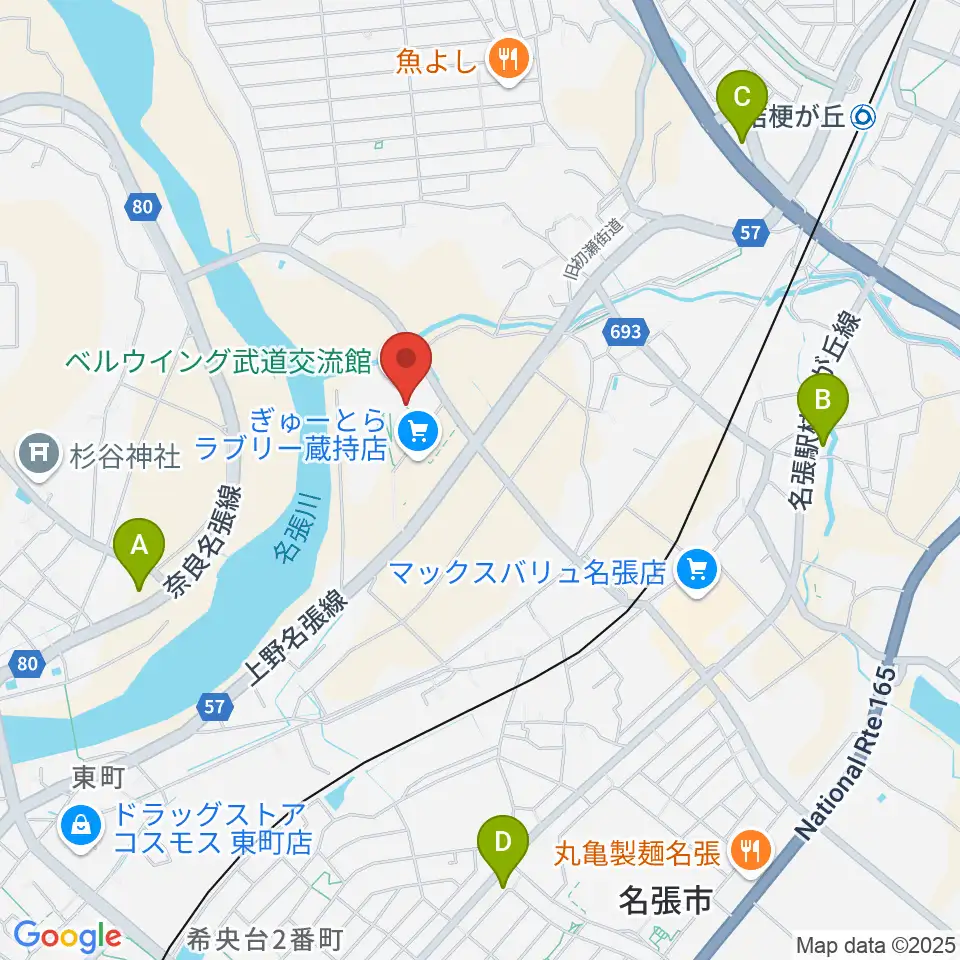 ベルウイング武道交流館周辺のコンビニエンスストア一覧地図