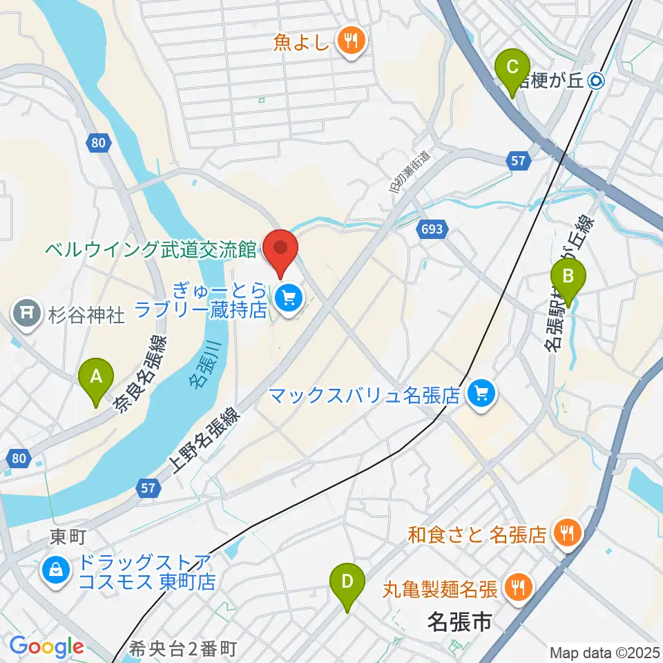 ベルウイング武道交流館周辺のコンビニエンスストア一覧地図