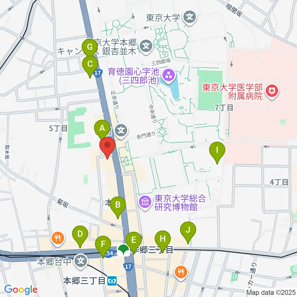 文京HEADPOWER周辺のコンビニエンスストア一覧地図
