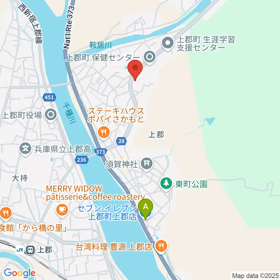 上郡町郷土資料館周辺のコンビニエンスストア一覧地図